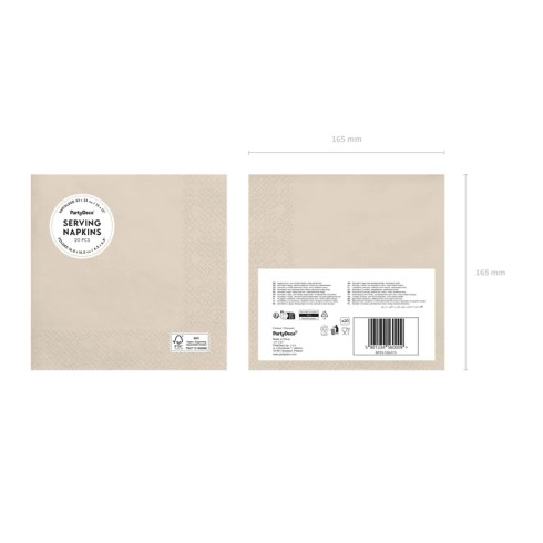 Bézs papírszalvéta 33x33 cm – 20 darabos csomag Bézs papírszalvéta 33x33 cm – 20 darabos csomag